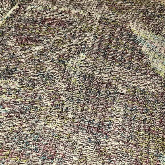 Buckle Knitted Open Front Drape Cardigan Sweater Off White Multi L - Picture 8 of 10